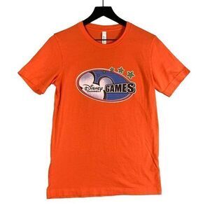 Disney Channel Games T-Shirt‎ Adult Small Orange Graphic Tee Top Short Sleeve